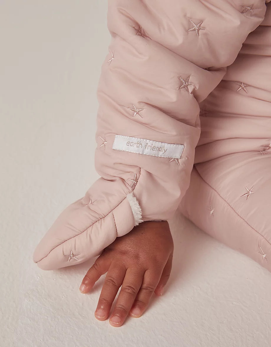 Recycled Star Quilted Pramsuit (0–24mths)