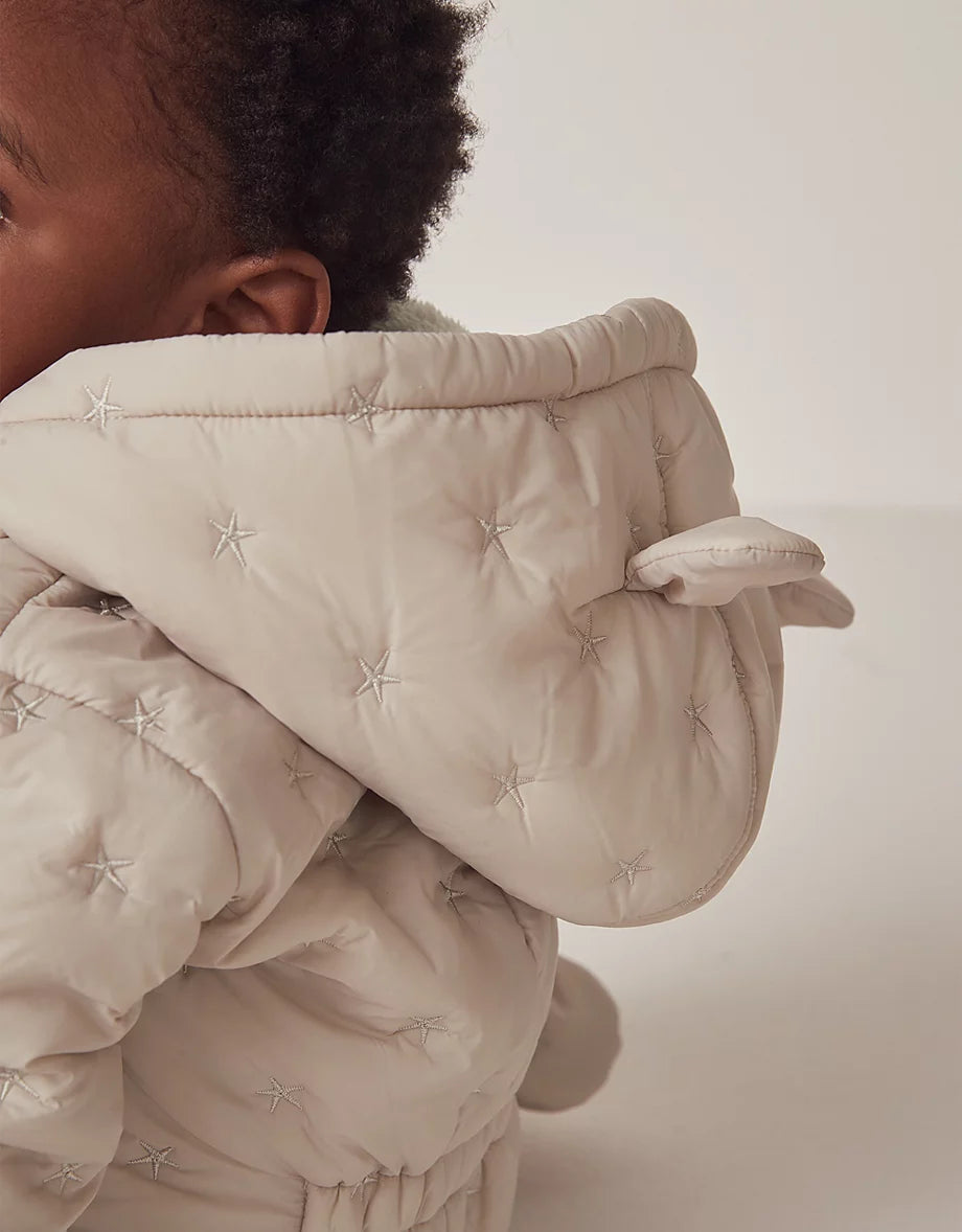 Recycled Star Quilted Pramsuit (0–24mths)