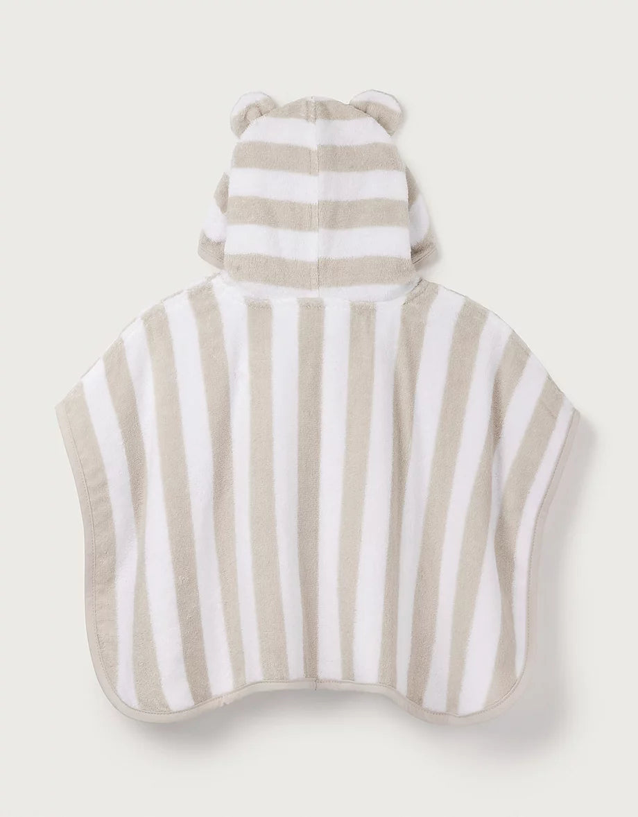 Organic Cotton Pebble Striped Towelling Hoodie (0–6yrs)