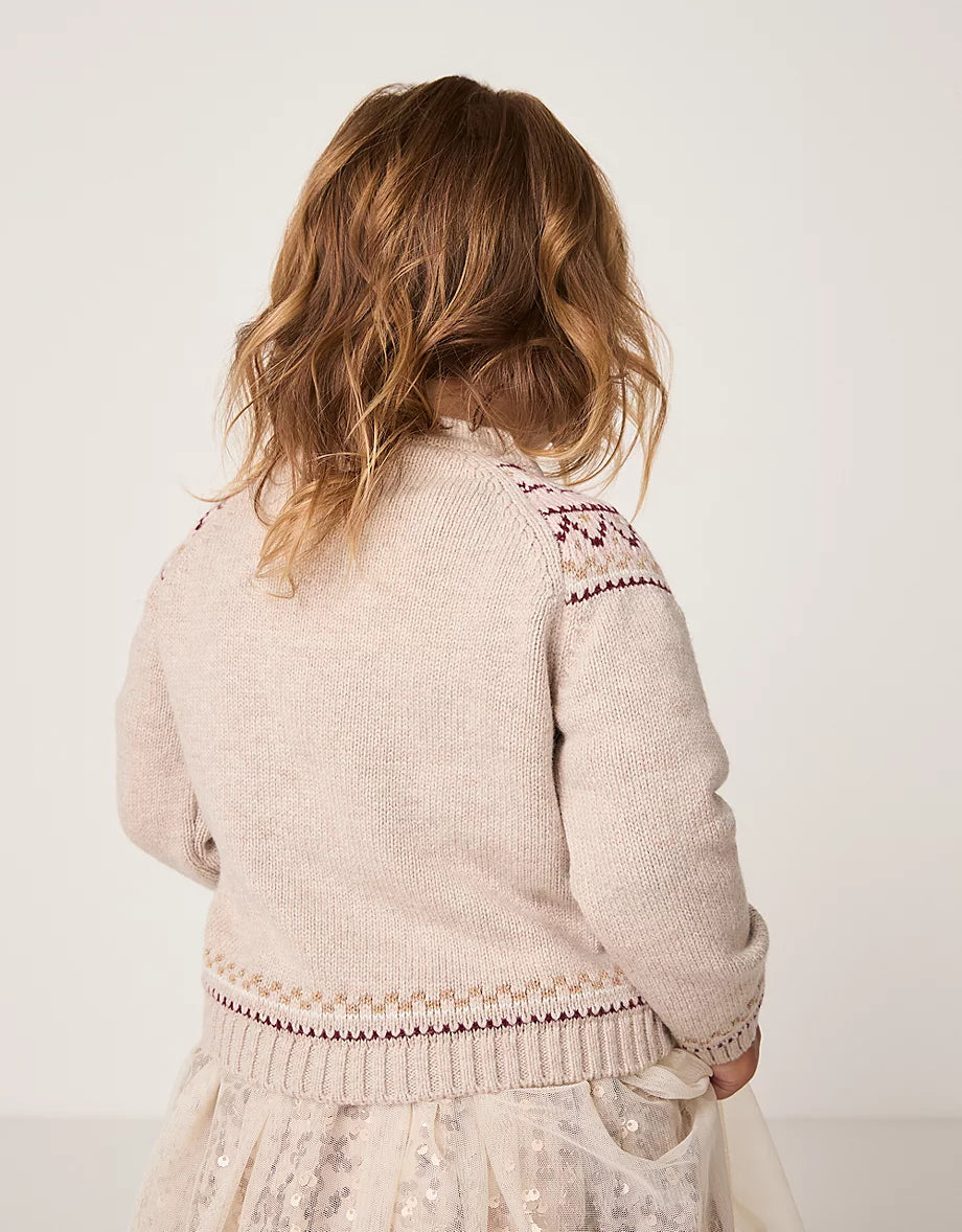 Organic Cotton Blend Fair Isle Jumper (0–4yrs)