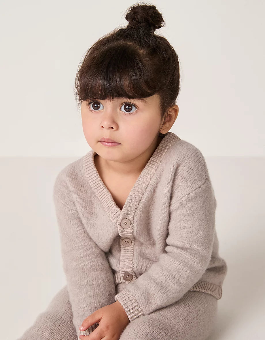 Brushed Wool Knitted Cardigan & Leggings Set (0–24mths)