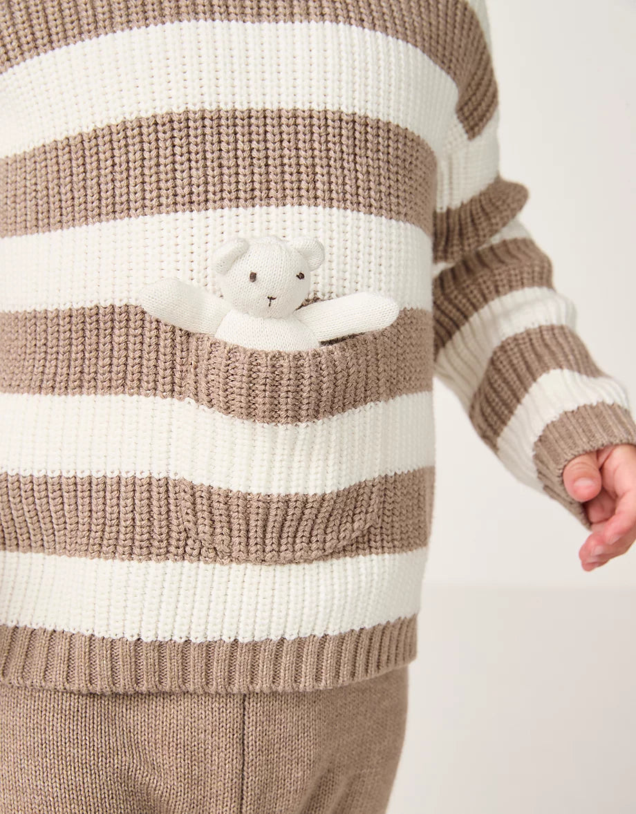 Organic Cotton Bear Pocket Jumper & Leggings Set (0–24mths)