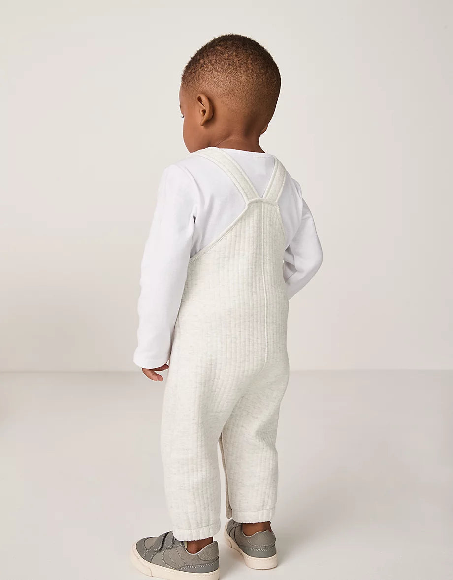Organic Cotton Quilted Dungarees & Top Set (0–24mths)